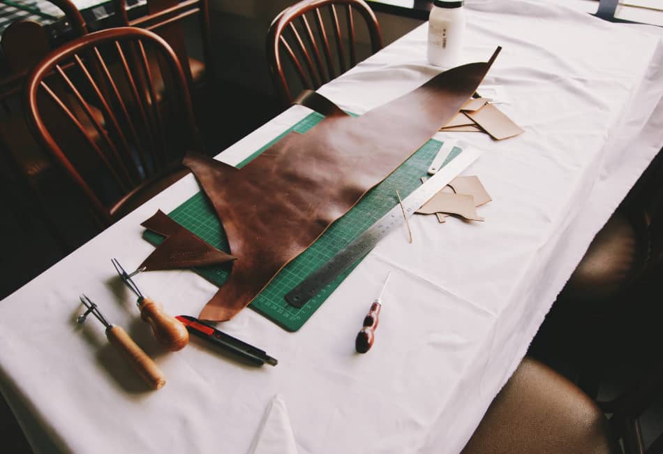 how to thin leather without a skiver
