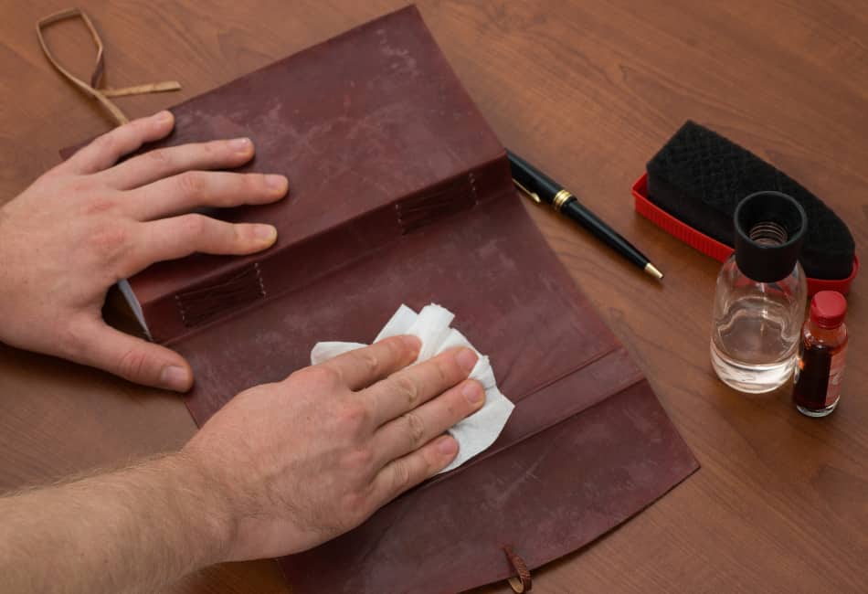 how to clean tape residue from leather